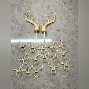 Antler Shaped Cupcake and Cake Toppers with 15 Rings